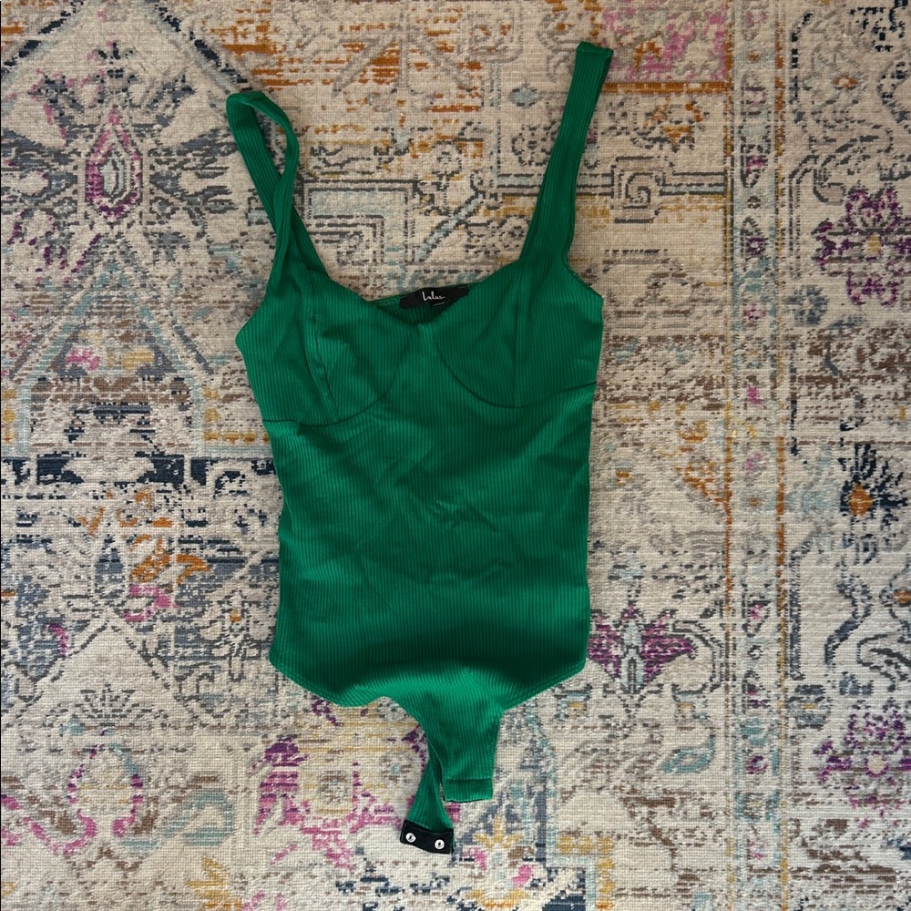 Lulu's Vibrant Green Ribbed Top